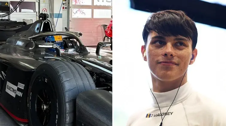 السائق Zane Maloney داخل سيارة Nissan Formula E GEN4 في الصورة الرسمية